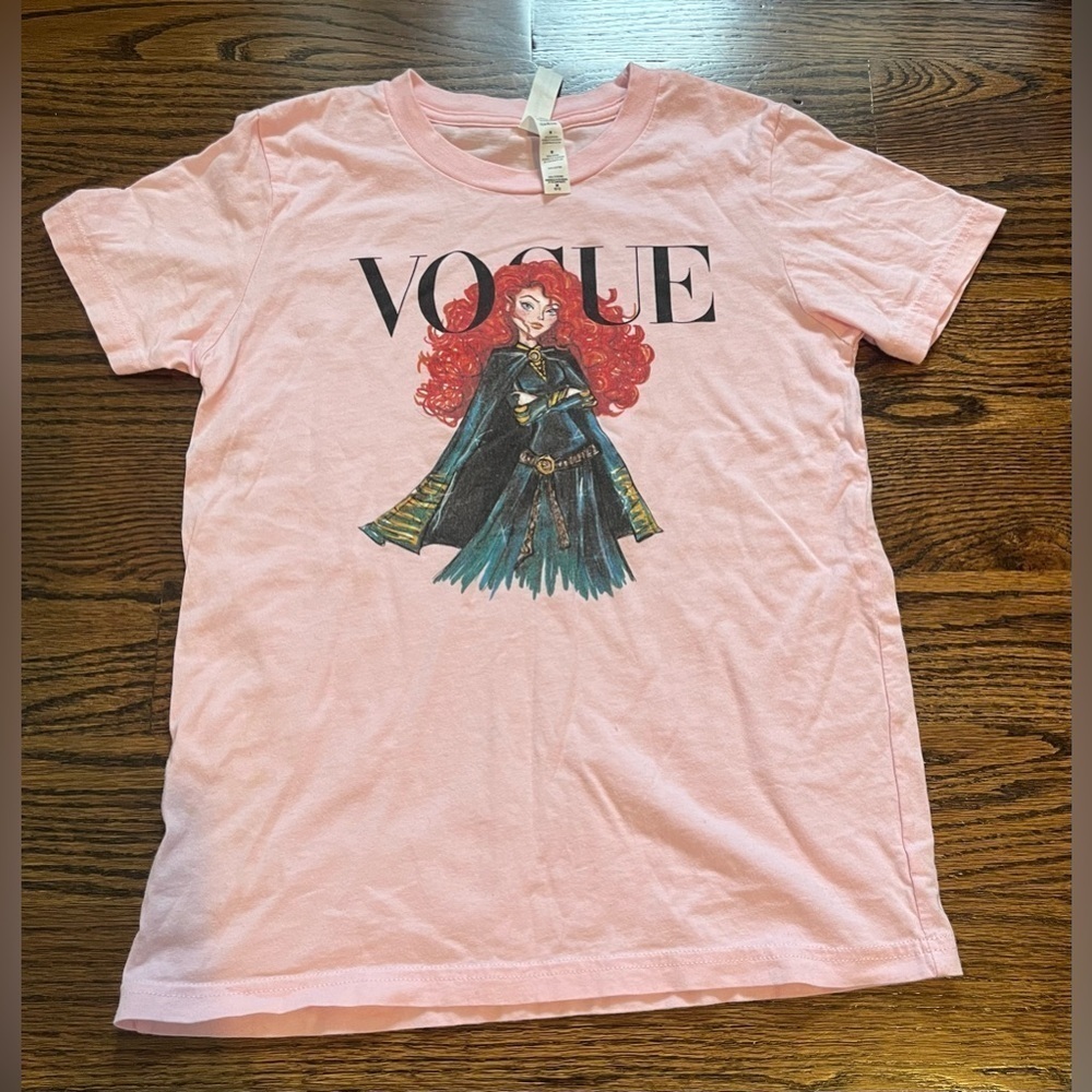 Bella + Canvas Kids Vogue T-shirt girls size M pink 100% cotton